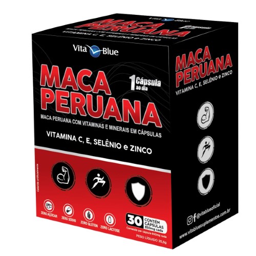 Maca Peruana 30 Capsulas Soft gel Vita Blue