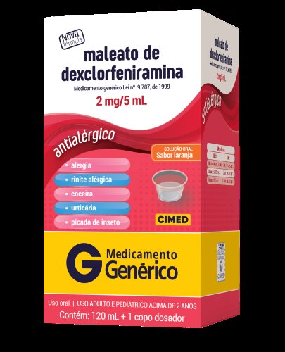 Maleato de Dexclofeniramina Cimed Solução oral 120ml 2mg/ml