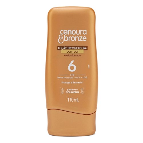 Loção Bronzeadora Cenoura & Bronze Com Cor Efeito Dourado FPS 6 com 110ml