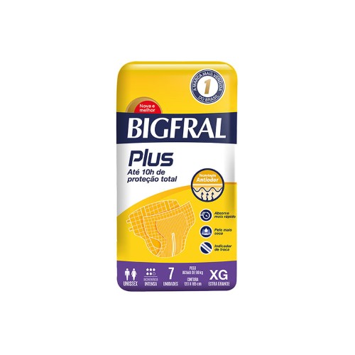 Fralda Geriátrica Bigfral Plus XG 7 unidades