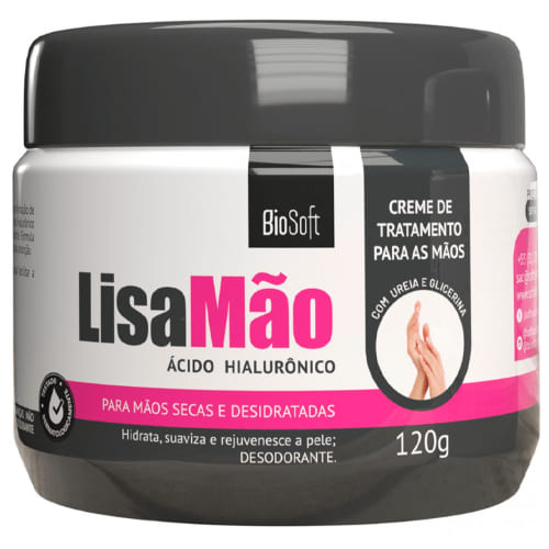 Creme Bio Soft Lisa Mãos Ácido Hialurônico 120g