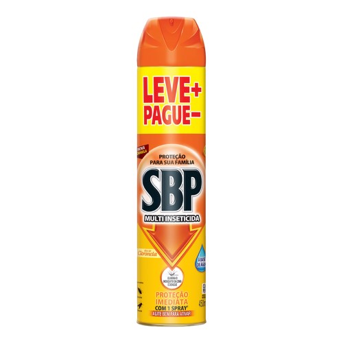 Multi Inseticida SBP Óleo de Citronela Aerosol 450ml Leve Mais Pegue Menos