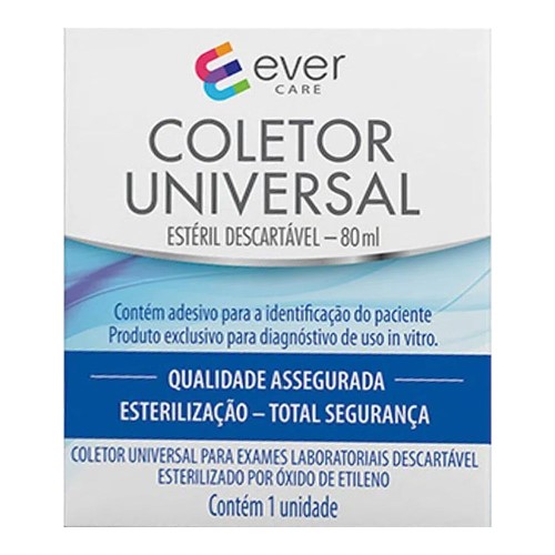 Coletor Universal Estéril Descartável Ever Care 80ml