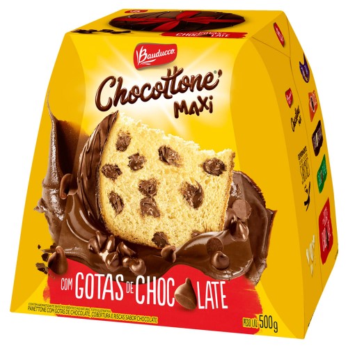 Chocottone Maxi Bauducco com Gotas de Chocolate 500g