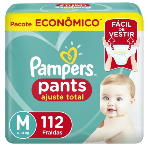 Fralda Pampers Pants Ajuste Total M - 112 Unidades