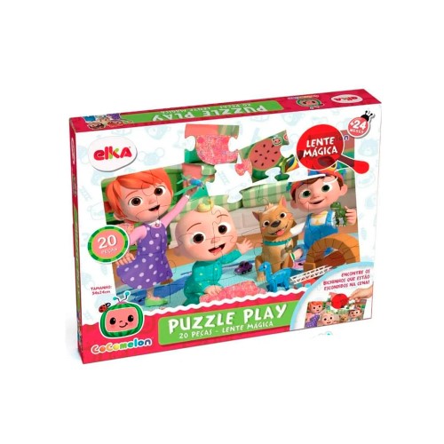 Quebra Cabeça Puzzle Play Lente Mágica Cocomelon 20 Peças Elka 24+ Meses