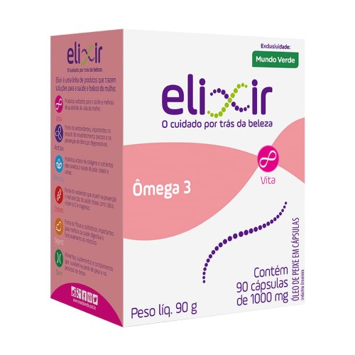 Ômega 3 Elixir 1000mg com 90 cápsulas