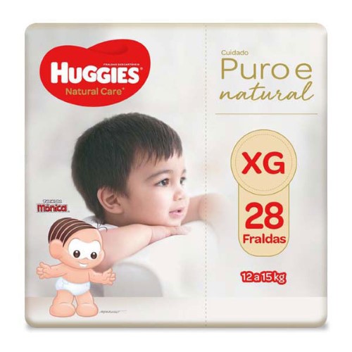 Fralda Huggies Natural Care Mega Tamanho Xg Com 28 Unidades