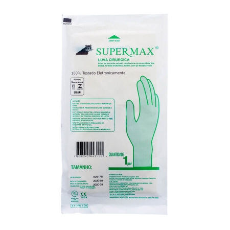 Luvas Cirúrgicas Supermax Esterilizadas nº 7.5 com 1 Par