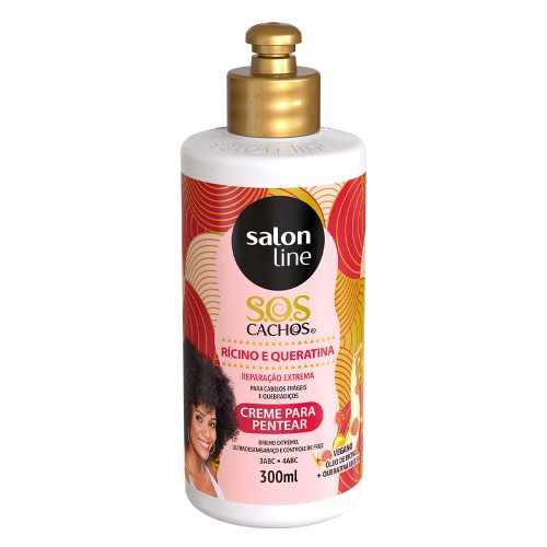 Creme para Pentear Salon Line SOS Cachos Ricino e Queratina 300ml