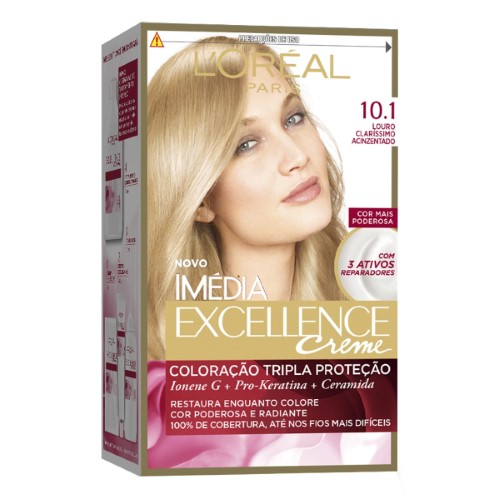 Tintura Permanente Imédia Excellence Creme 10.1 Louro Claríssimo Acinzentado com 1 unidade