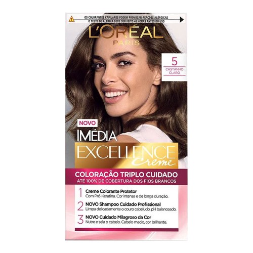 Tintura Permanente L`oréal Paris Imédia Excellence 5.0 Castanho Claro