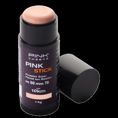 Protetor Solar Facial em Bastão Pink Cheeks FPS90 Cor 10km com 14g