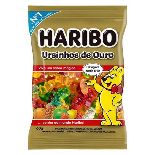 Balas de Gelatina Haribo Ursinhos de Ouro Frutas 60g