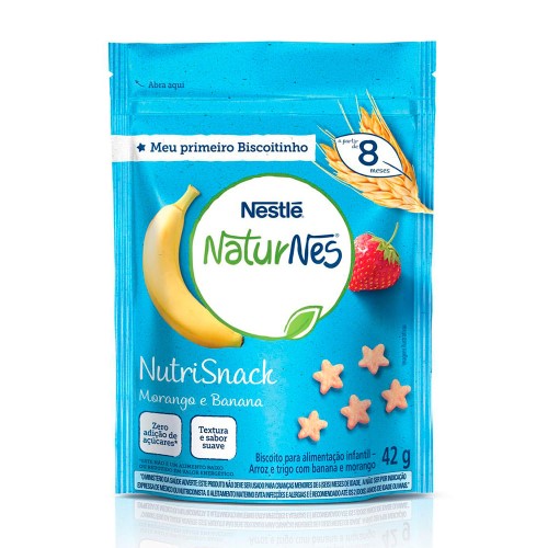 Naturnes Nestlé Nutrisnack Morango e Banana Zero Açúcar 42g