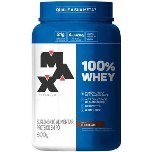 Whey Protein Max Titanium 100% Whey Chocolate Pote 900g