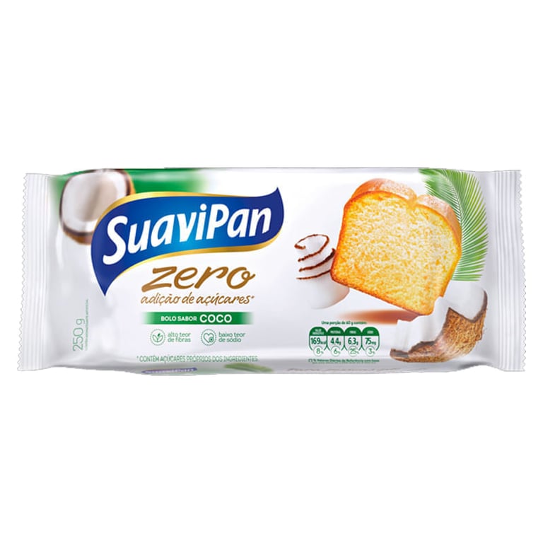 Bolo De Coco Sem Açúcar Suavipan 250g