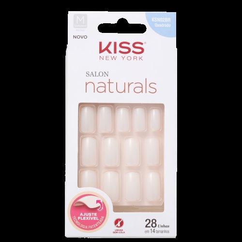 Unhas Postiças Kiss NY - Salon Natural Médio Quadrado