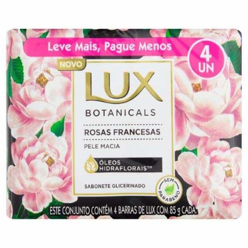 Kit Lux Botanicals Sabonete em Barra Rosas Francesas 4 Unidades