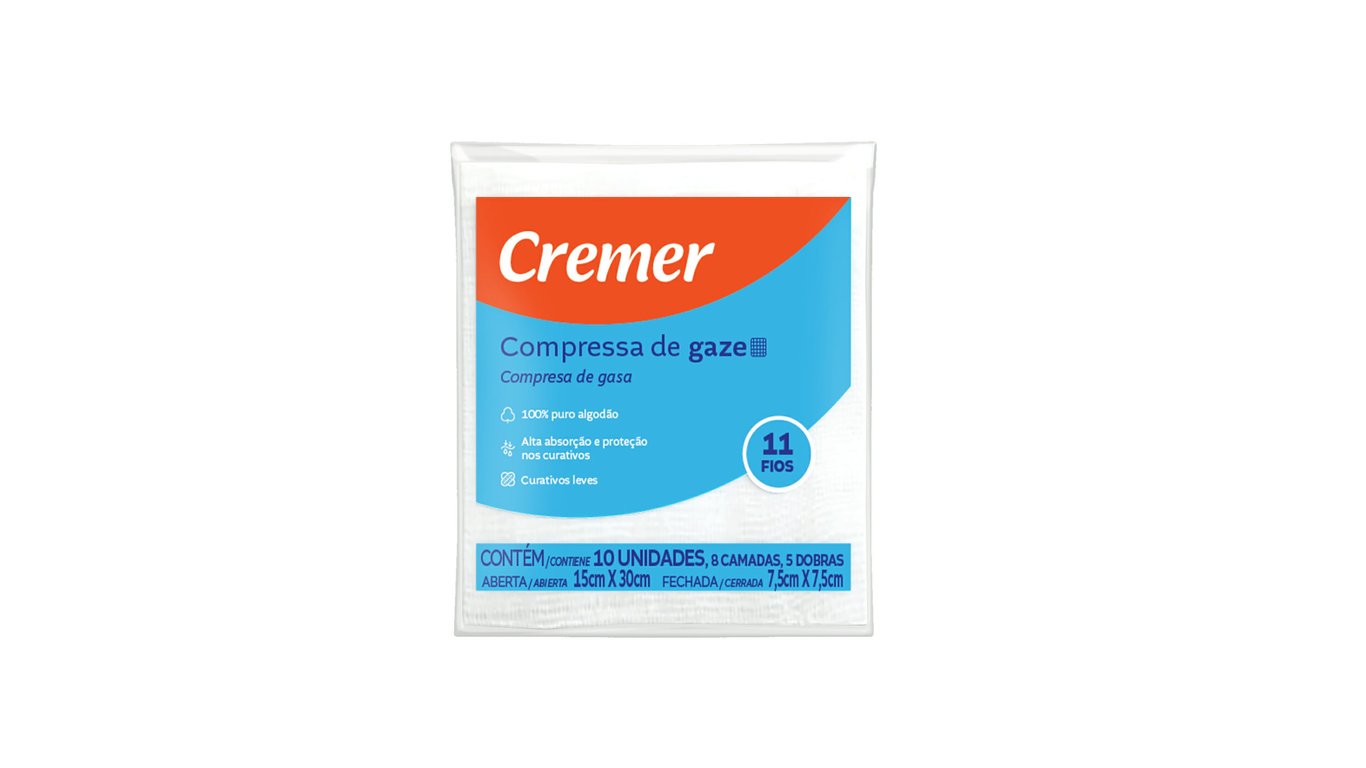 Compressas de Gaze Cremer Max com 10 unidades