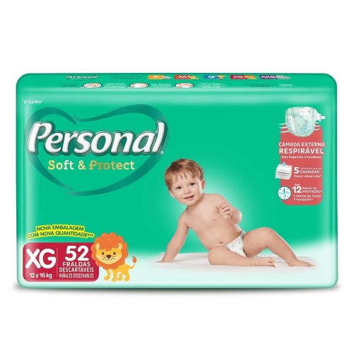 Fralda Personal Soft e Protect Hiper XG 52 Unidades