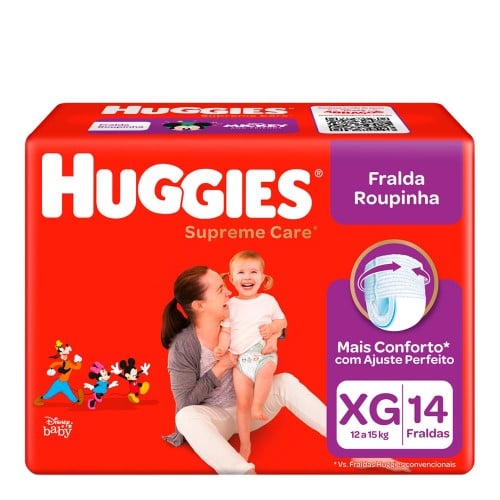 Fralda Roupinha Huggies Supreme Care Tamanho Xg 14 Unidades