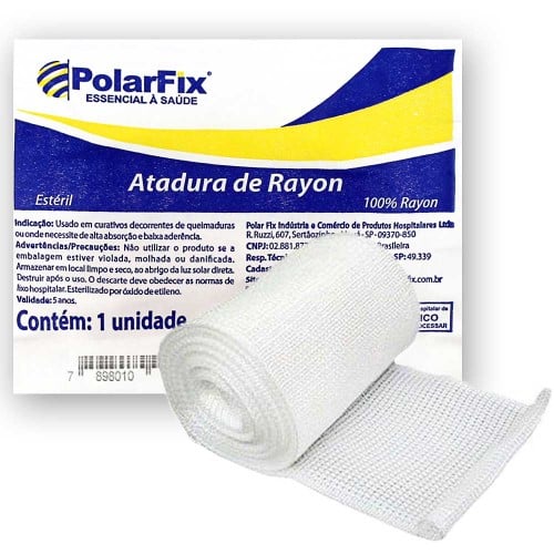 Atadura de Rayon Polarfix 7,5cm X 5m Não Estéril 1 Unidade