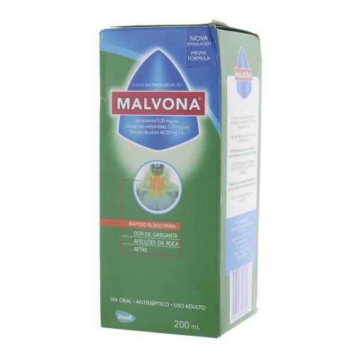 Solução Antisséptica Bucal Malvona com 200ml