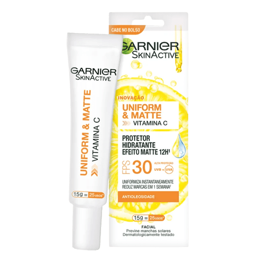 Protetor Hidratante Facial Garnier Uniform & Matte Vitamina C Fps30 15g