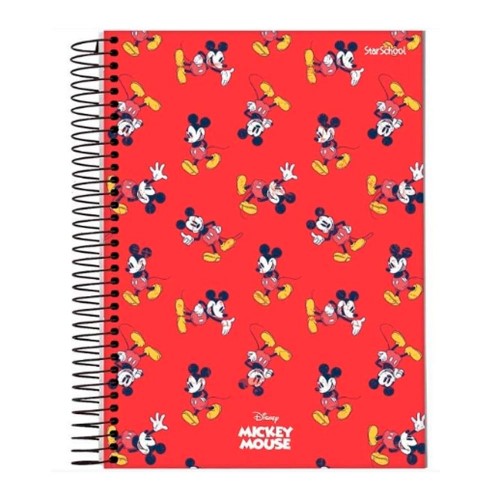 Caderno Espiral Universitário Starschool Mickey Mouse com 80 Folhas Capa Sortida 1 Unidade