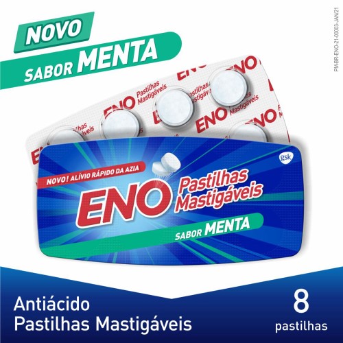 Pastilhas Mastigáveis Eno Sabor Menta 8 Unidades