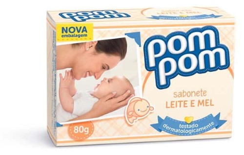 Sabonete Leite E Mel Infantil Pom Pom Com 80g