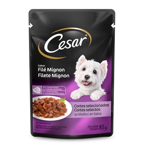 Ração Úmida para Cachorro Cesar Adulto Sabor Filé Mignon em Sachê 85g