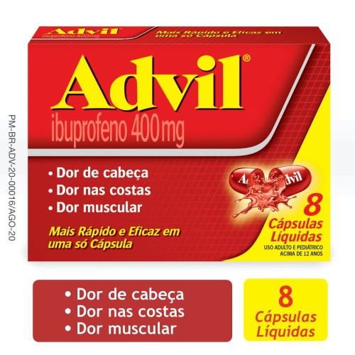 Advil 400mg 8 Cápsulas + Porta Comprimidos