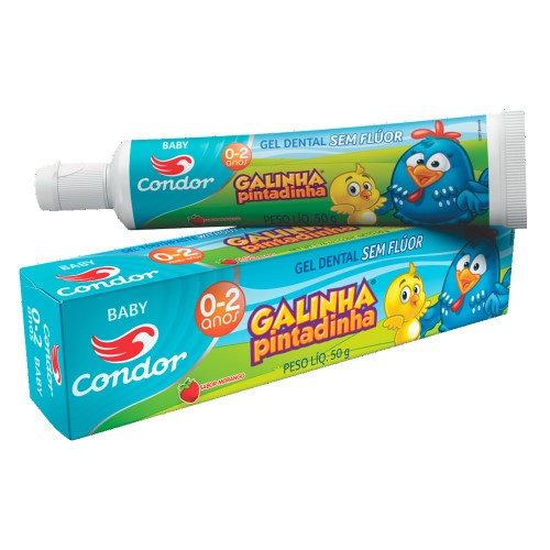 Gel Dental Condor Baby Galinha Pintadinha Sem Flúor 0-2 Anos com 50g