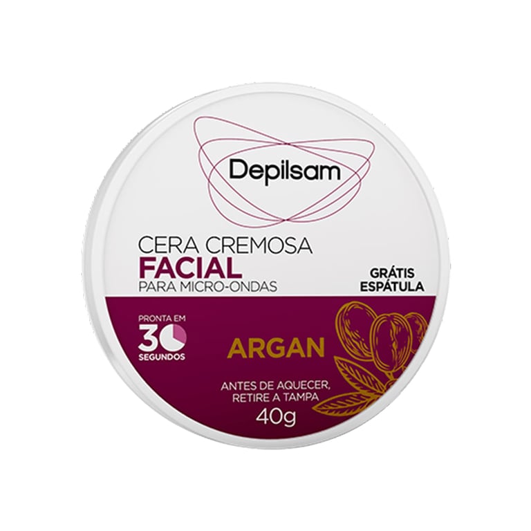 Cera Cremosa Facial Depilsam de Micro-Ondas Argan 40G