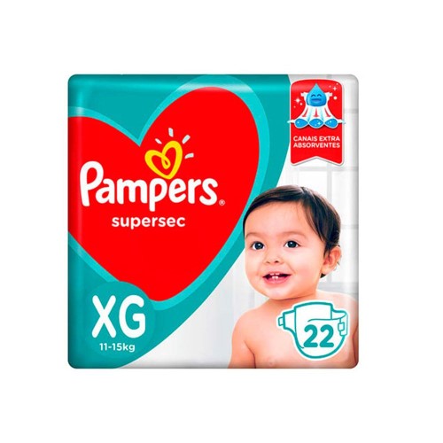 Fraldas Pampers Supersec XG 22 Unidades