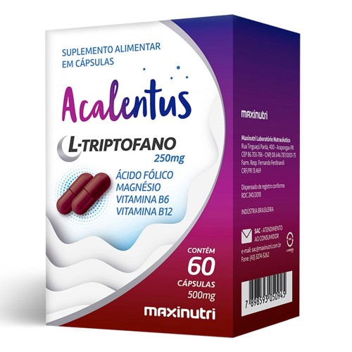 Acalentus L-Triptofano 250mg + Associação 60 cápsulas