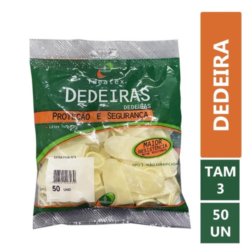 Dedeira de Látex nº 3 com 50 Unidades Ideatex