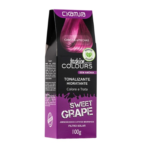 Tonalizante Hidratante C.Kamura Fashion Star Colours Sweet Grape com 100g