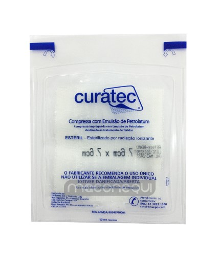 Curativo Compressa com Emulsão de Petrolatum 7,6 x 7,6cm - 6un - Curatec