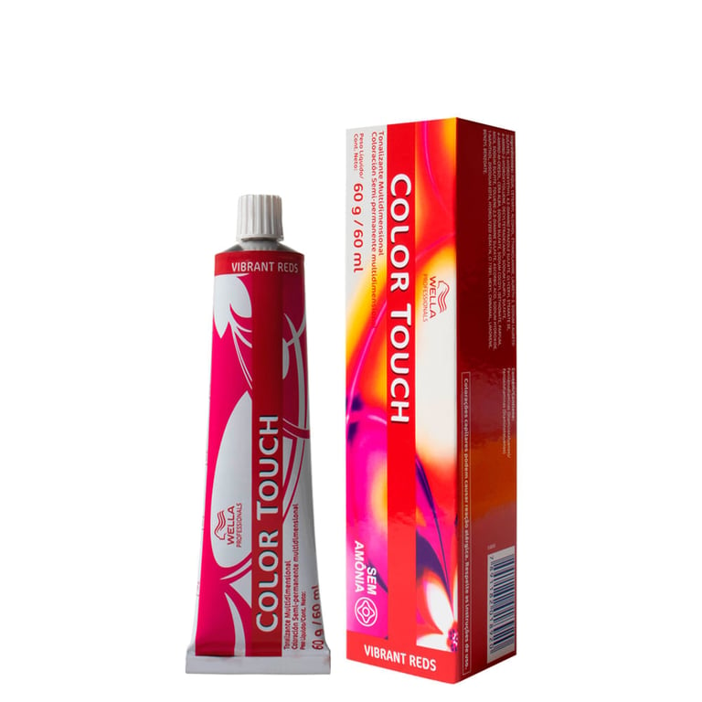 Tonalizante Color Touch Wella Louro Escuro Vermelho Acaju 6/45 com 60g