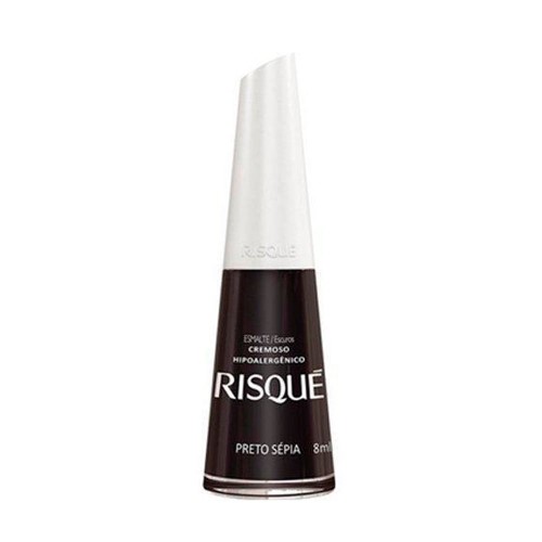 Esmalte Risqué Escuro Cremoso Preto Sépia 8ml