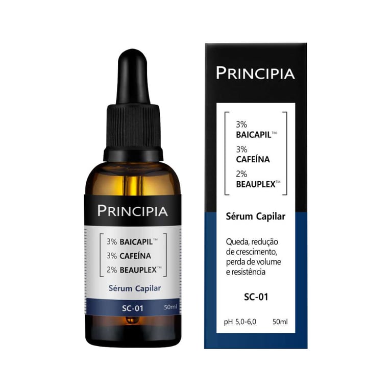 Sérum Capilar Principia Sc-01 3% Baicapil + 3% Cafeína Tratamento Da Queda E Crescimento 50ml