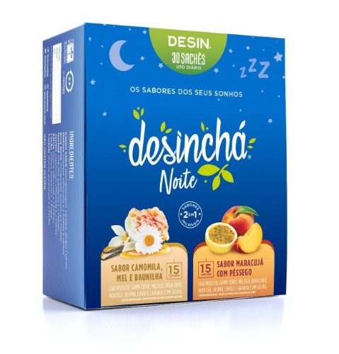 Chá Misto Desinchá Noite – Camomila Mel e Baunilha + Maracujá com Pêssego