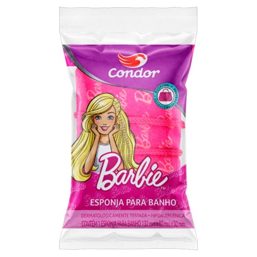 Esponja de Banho Infantil Condor Barbie Personagens Sortidos 1 Unidade