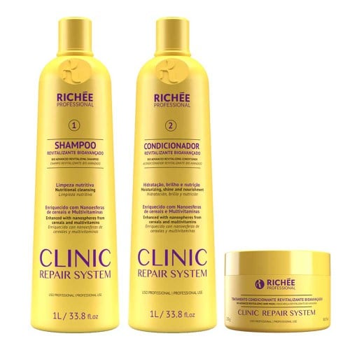 Richée Professional Clinic Repair System Kit Shampoo + Condicionador + Tratamento Condicionante