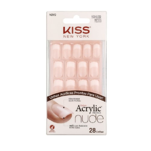 Unhas Postiças Kiss NY Salon Acrylic French - Cashmere