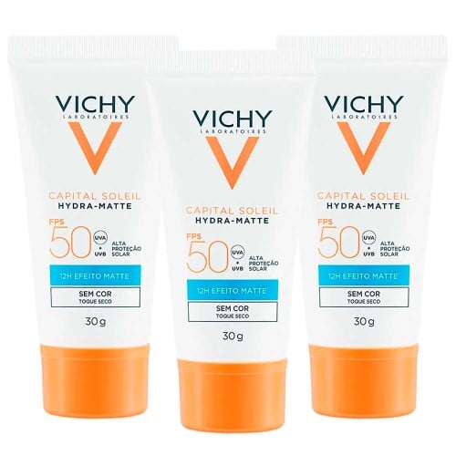 Vichy Hydra Matte Kit com 3 Unidades – Protetor Solar Facial FPS50