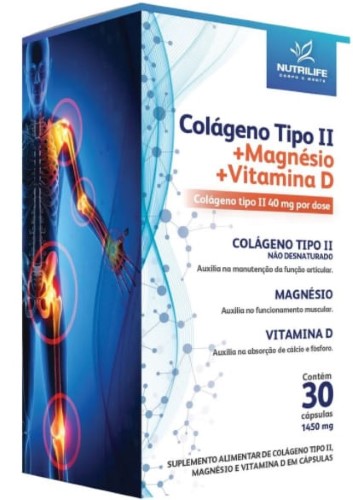 Nutravitta Colágeno Tipo 2 + Magnésio + Vitamina D C/30CPS Sorocaps